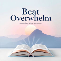 A book cover design featuring a calming and inspirational theme that represents the concept of overcoming overwhelm