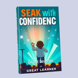 A vibrant and engaging book cover design for 'Speak with Confidence' by Great Learner