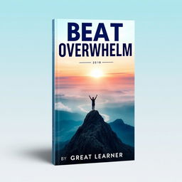 A visually stunning book cover design for 'Beat Overwhelm' by Great Learner