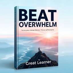 A visually stunning book cover design for 'Beat Overwhelm' by Great Learner