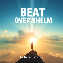 A dynamic and inspiring book cover design for 'Beat Overwhelm' by Great Learner