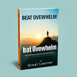 A dynamic and inspiring book cover design for 'Beat Overwhelm' by Great Learner