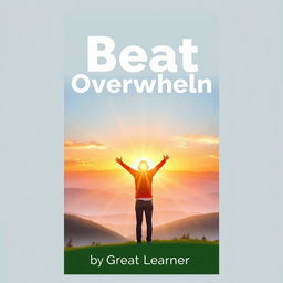 An engaging and motivational book cover design for 'Beat Overwhelm' by Great Learner