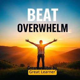 An engaging and motivational book cover design for 'Beat Overwhelm' by Great Learner