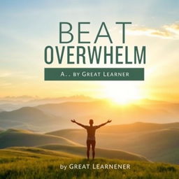 An inspirational book cover design for 'Beat Overwhelm' by Great Learner