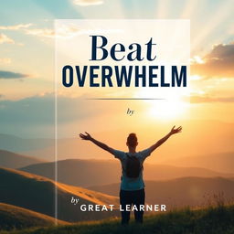 An inspirational book cover design for 'Beat Overwhelm' by Great Learner