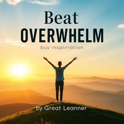 An inspirational book cover design for 'Beat Overwhelm' by Great Learner