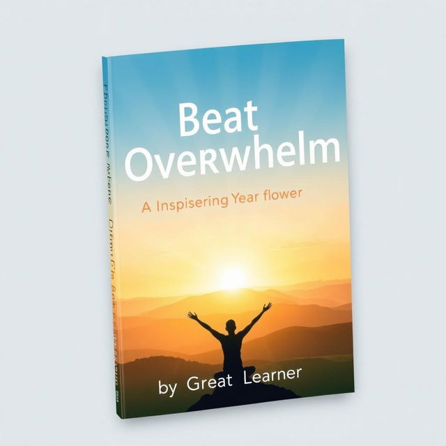 An inspirational book cover design for 'Beat Overwhelm' by Great Learner