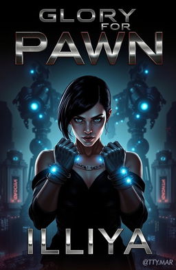 A dark and dramatic sci-fi book cover featuring a powerful female protagonist named Iliya