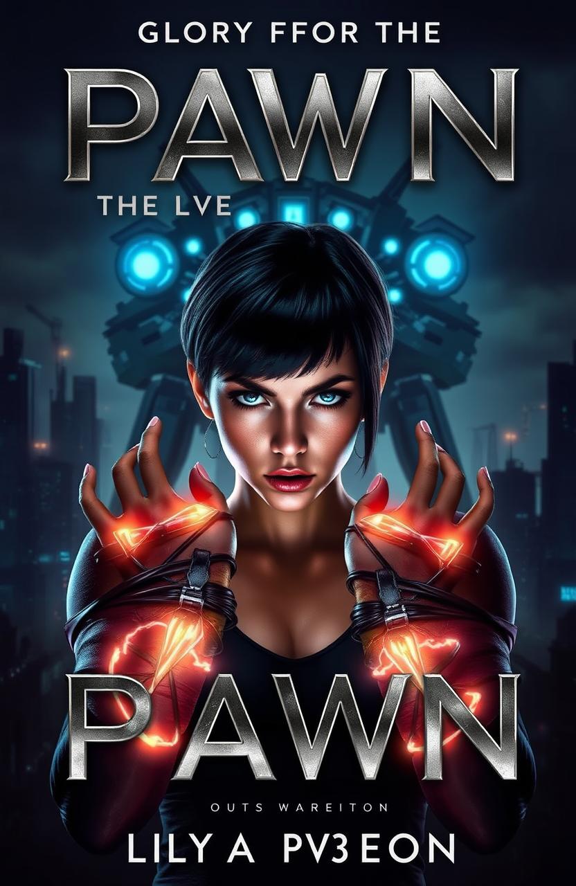 A dark and dramatic sci-fi book cover featuring a powerful female protagonist named Iliya