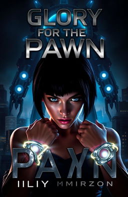 A dark and dramatic sci-fi book cover featuring a powerful female protagonist named Iliya