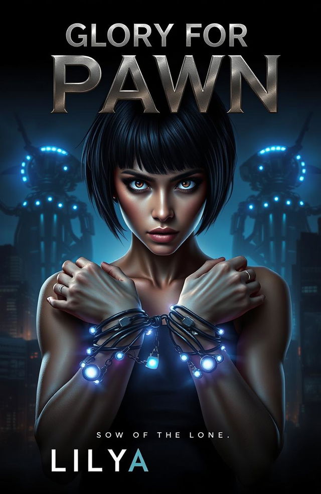 A dark and dramatic sci-fi book cover featuring a powerful female protagonist named Iliya