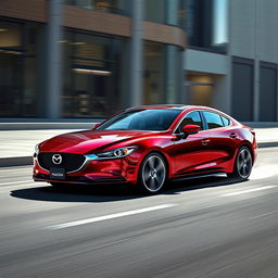 A sleek and modern Mazda 6 fastback car design, showcasing its aerodynamic shape and stylish curves