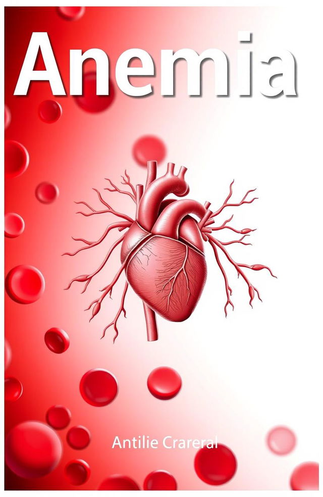 A visually striking book cover for a medical textbook on anemia