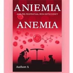 A compelling book cover for a medical textbook focusing on anemia and preoperative iron deficiency