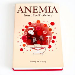 An engaging book cover for a medical textbook dedicated to anemia and preoperative iron deficiency