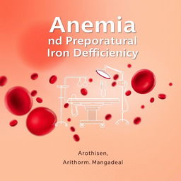 An engaging book cover for a medical textbook dedicated to anemia and preoperative iron deficiency