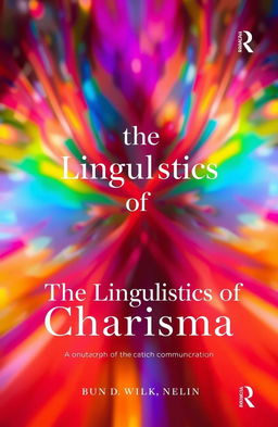 A visually striking book cover for a monograph titled "The Linguistics of Charisma"