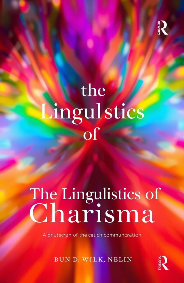 A visually striking book cover for a monograph titled "The Linguistics of Charisma"