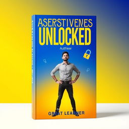 An eye-catching and empowering book cover design for 'Assertiveness Unlocked' by Great Learner