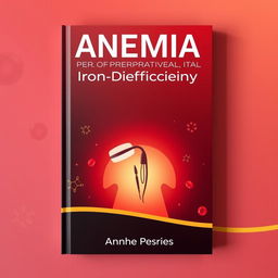 A captivating book cover for a medical textbook focused on anemia and preoperative iron deficiency