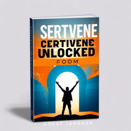 A striking and motivational book cover design for 'Assertiveness Unlocked' by Great Learner