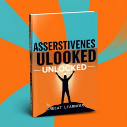 A striking and motivational book cover design for 'Assertiveness Unlocked' by Great Learner