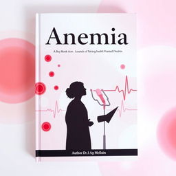 A visually striking book cover for a medical textbook on anemia