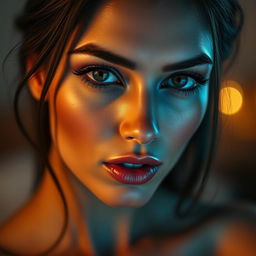A striking portrait of an erotic woman showcasing only her sensual face