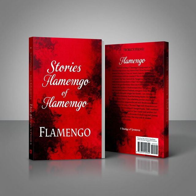 A book cover design featuring an artistic blend of shades of red and black