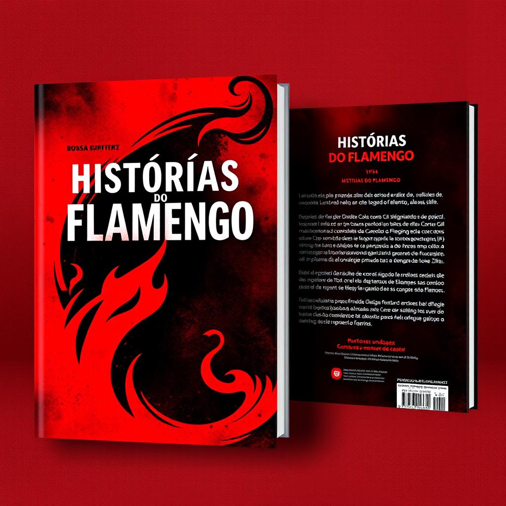 A captivating book cover design featuring a front and back layout, dominated by shades of red and black