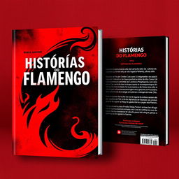 A captivating book cover design featuring a front and back layout, dominated by shades of red and black