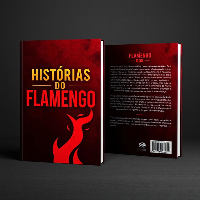 A captivating book cover design featuring a front and back layout, dominated by shades of red and black