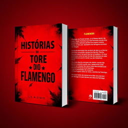 A captivating book cover design featuring a front and back layout, dominated by shades of red and black