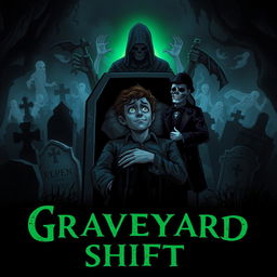 A dark and atmospheric book cover for 'Graveyard Shift'