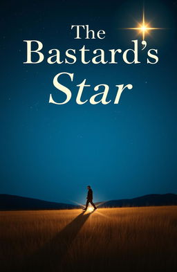 A deep blue background adorned with a golden star shining brightly in the top corner
