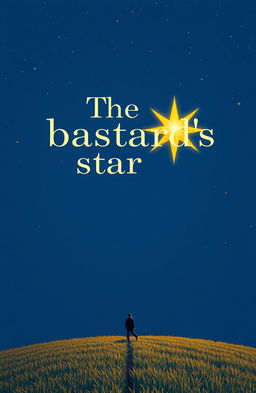 A deep blue background filled with shattered stars scattering across the sky, featuring a bright golden star shining in the right corner with a long ray extending downwards
