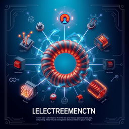A highly detailed poster featuring various electromagnetic devices in a modern, scientific style