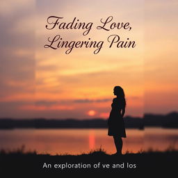 A book cover design for "Fading Love, Lingering Pain" featuring a melancholic atmosphere