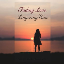 A book cover design for "Fading Love, Lingering Pain" featuring a melancholic atmosphere