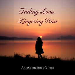 A book cover design for "Fading Love, Lingering Pain" featuring a melancholic atmosphere