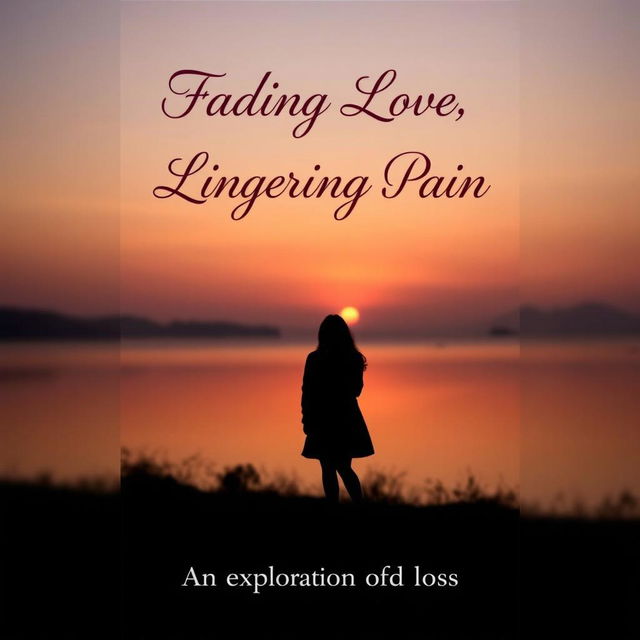 A book cover design for "Fading Love, Lingering Pain" featuring a melancholic atmosphere