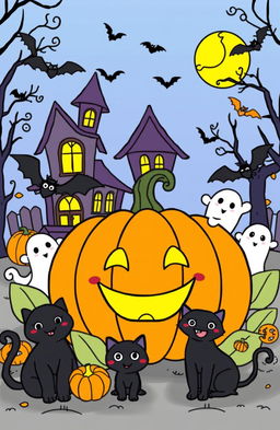 A fun and engaging Halloween coloring book illustration for young children aged 1-6 years