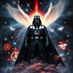 A visually stunning 11x17 poster featuring Darth Vader, standing heroically in the center