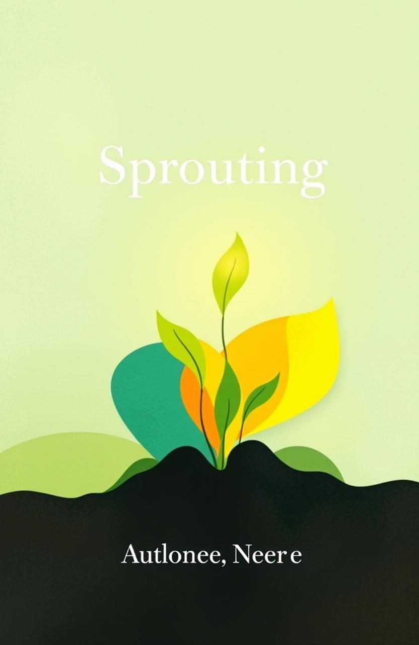 An abstract book cover featuring a sprouting theme