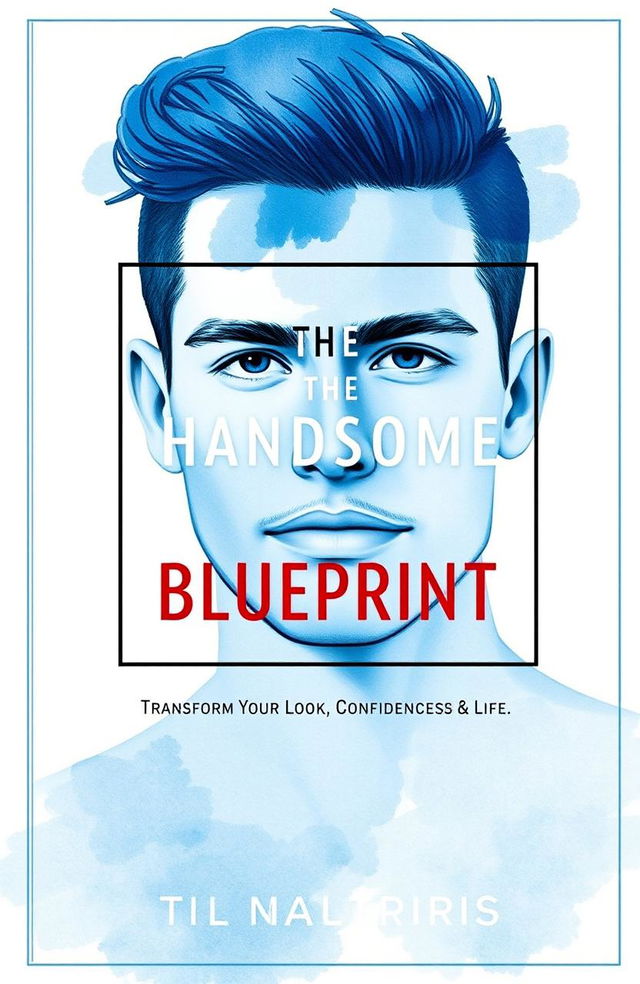 A book cover titled 'The Handsome Blueprint: Transform Your Look, Confidence, and Life