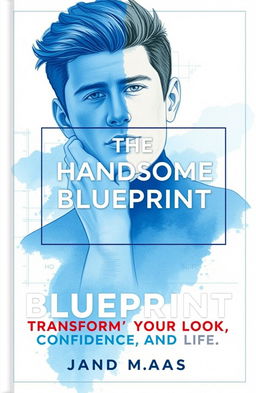 A book cover titled 'The Handsome Blueprint: Transform Your Look, Confidence, and Life