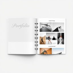 A sleek and professional portfolio layout designed to showcase a variety of work samples