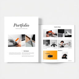 A sleek and professional portfolio layout designed to showcase a variety of work samples