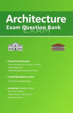 A comprehensive architecture exam question bank featuring various architectural styles, concepts, history, and design principles